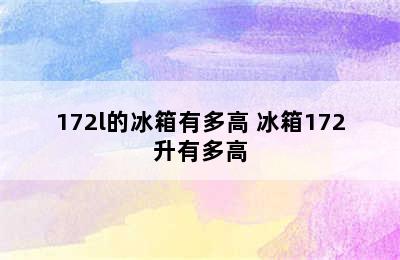 172l的冰箱有多高 冰箱172升有多高